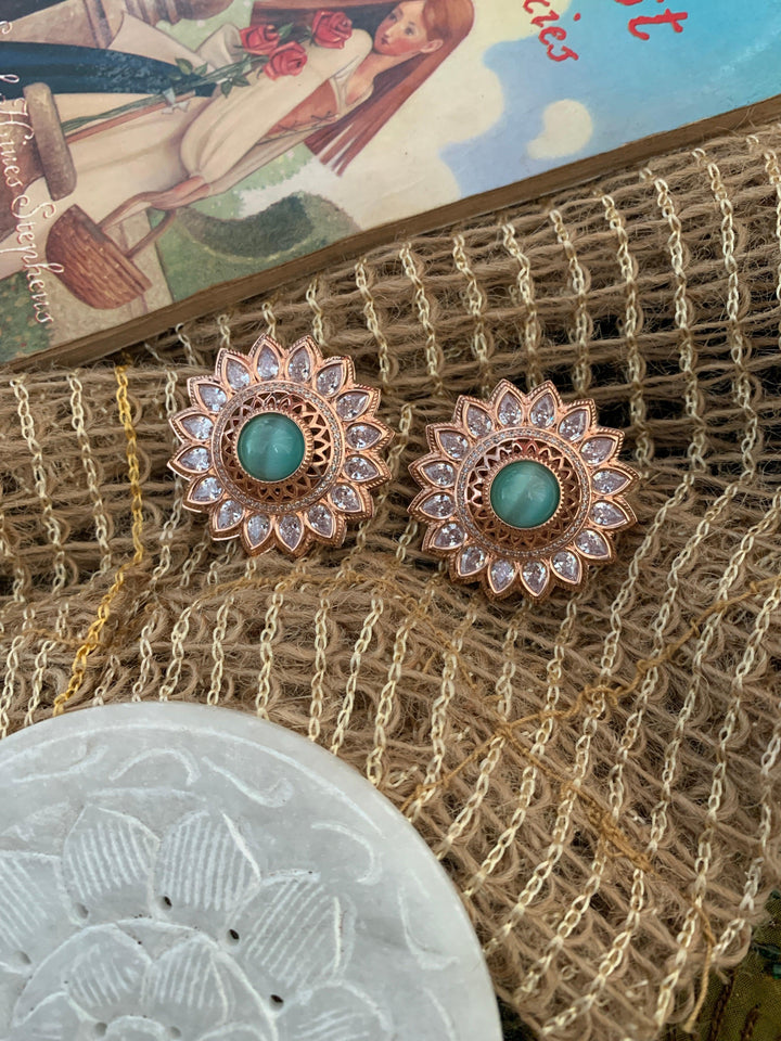 Sea Green Statement Studs - SHIVKA