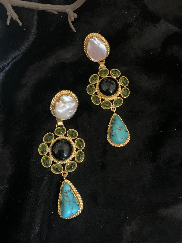 Scintillating Gemstones Earrings - SHIVKA