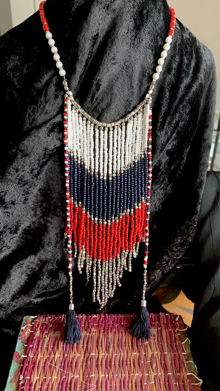 Multi Tasseled Statement Necklace - SHIVKA