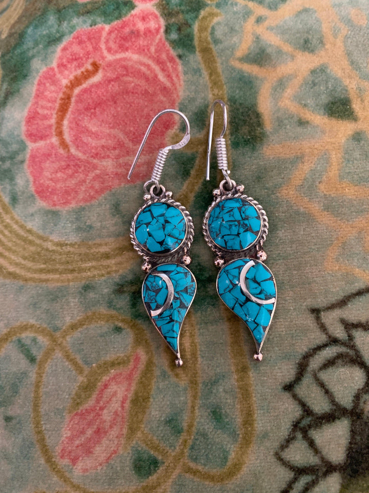 Stylish Turquoise Danglers - SHIVKA