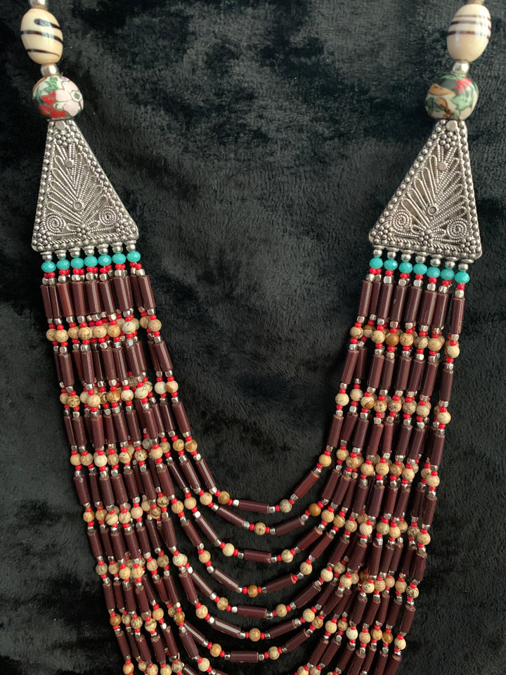 Fourteen Layered Tribal Beaded Necklace - SHIVKA