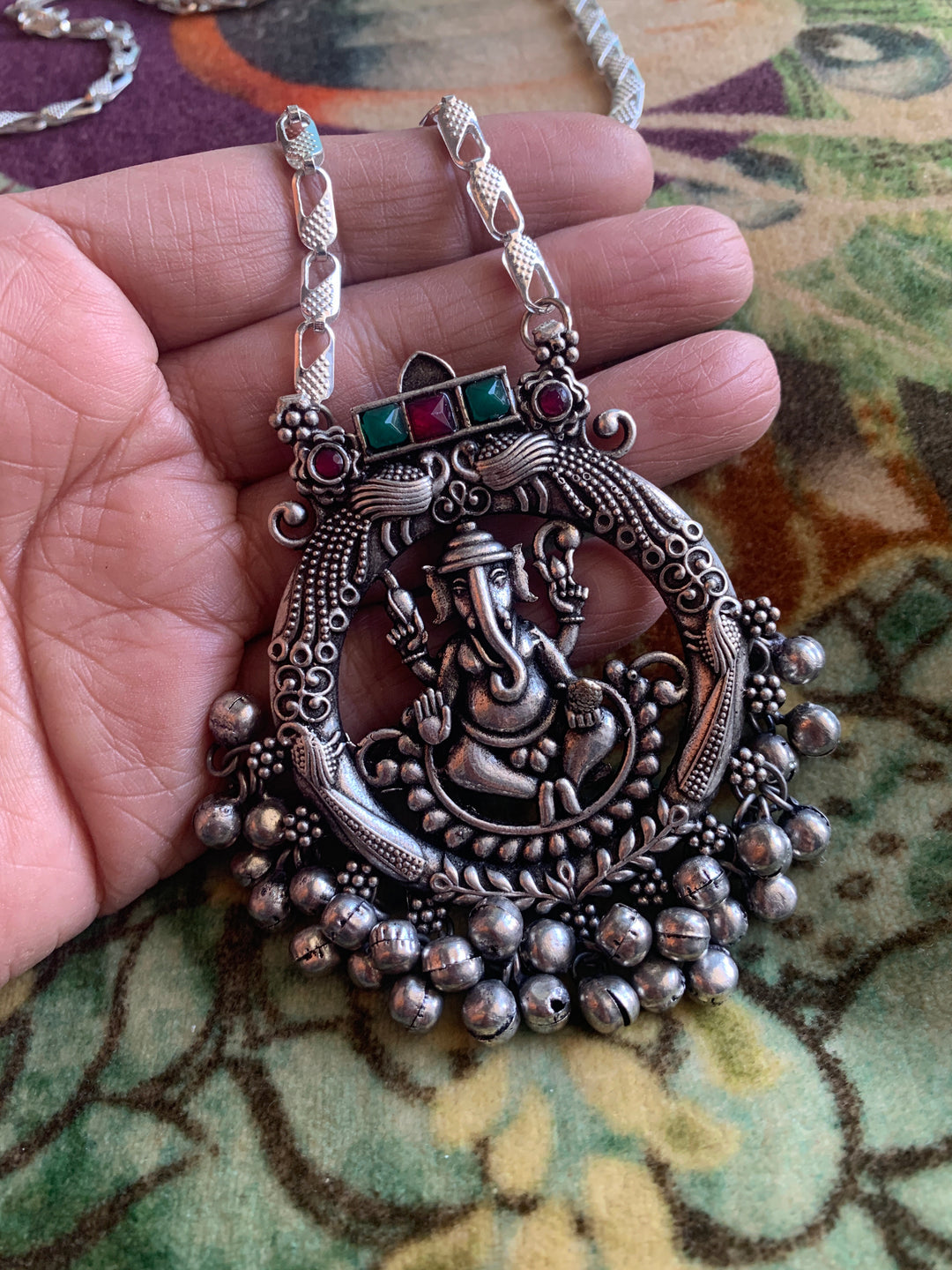 Antique Ganesha Pendant Long Necklace