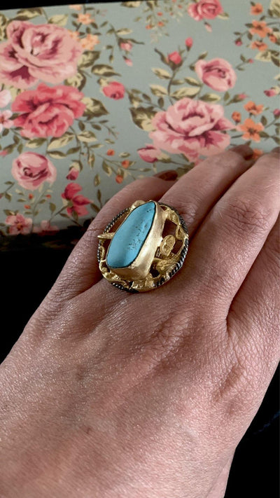 Vintage Stone Ring - SHIVKA