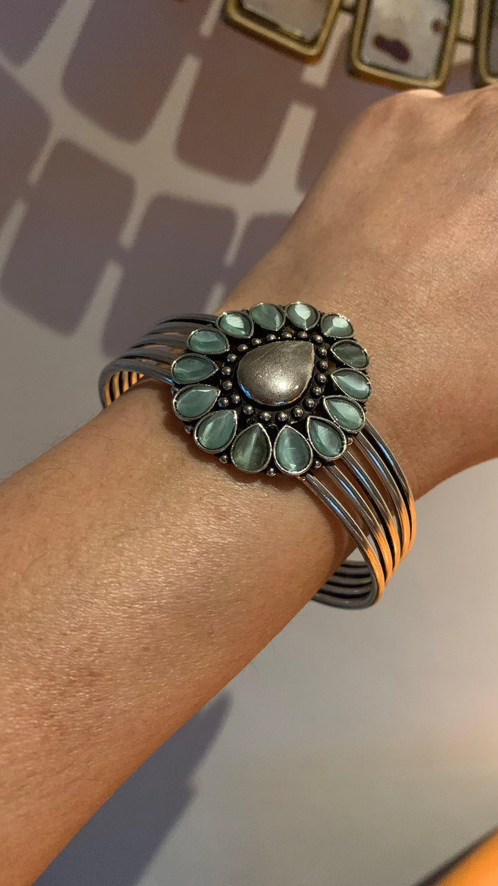 Heart Brooch Cuff Bracelet - SHIVKA