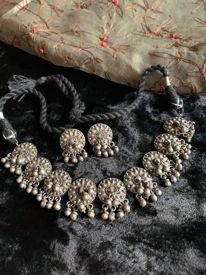 Vintage Ghungroo Necklace with Earrings - SHIVKA