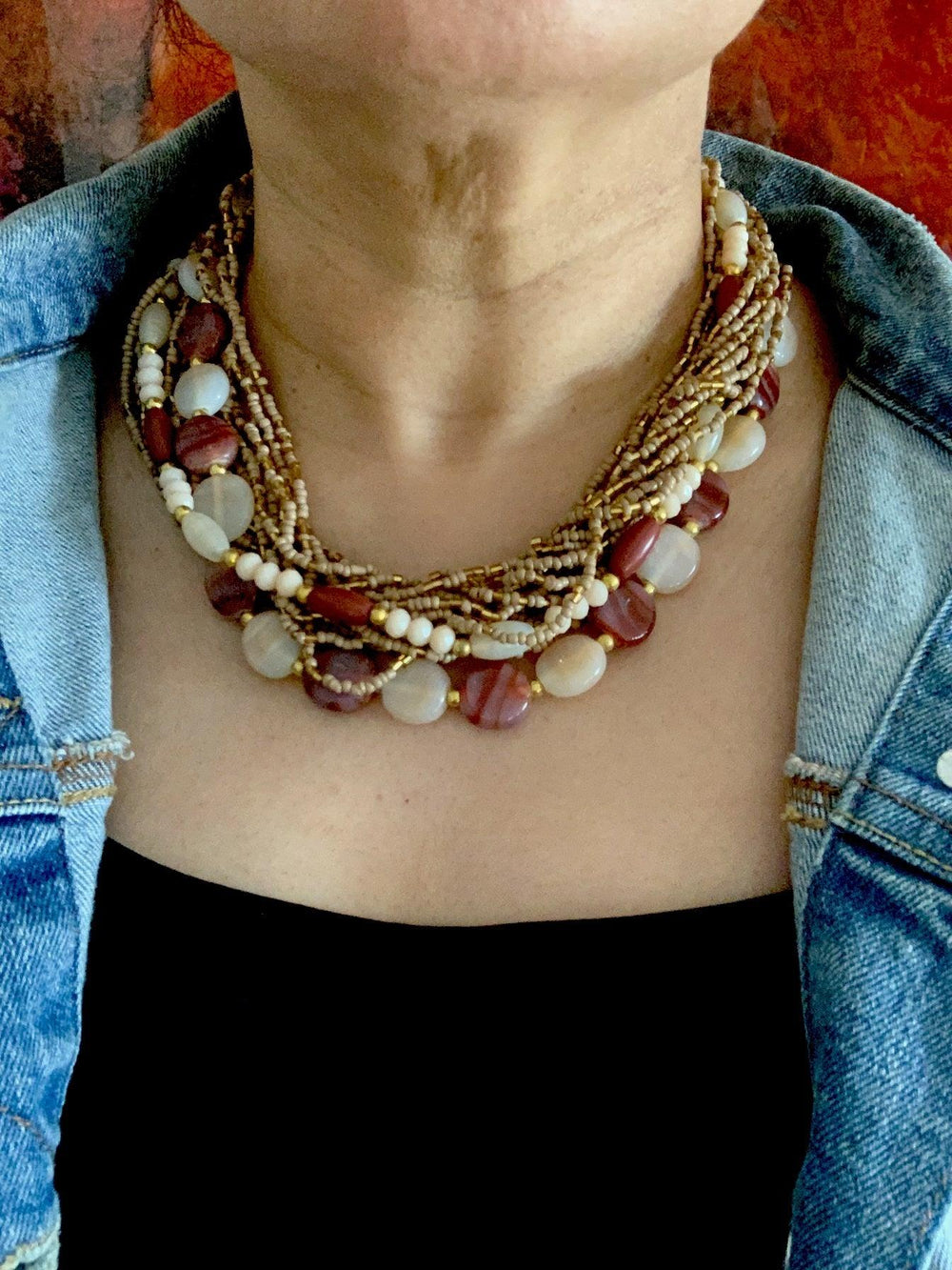 Statement Beaded Necklace - SHIVKA