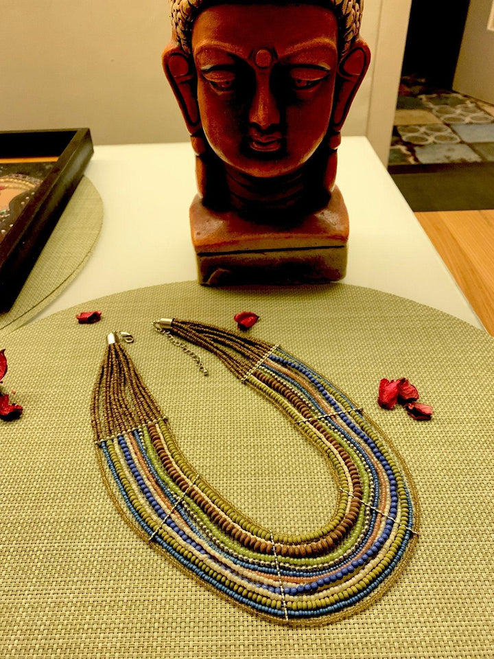 Statement Beaded Necklace - SHIVKA