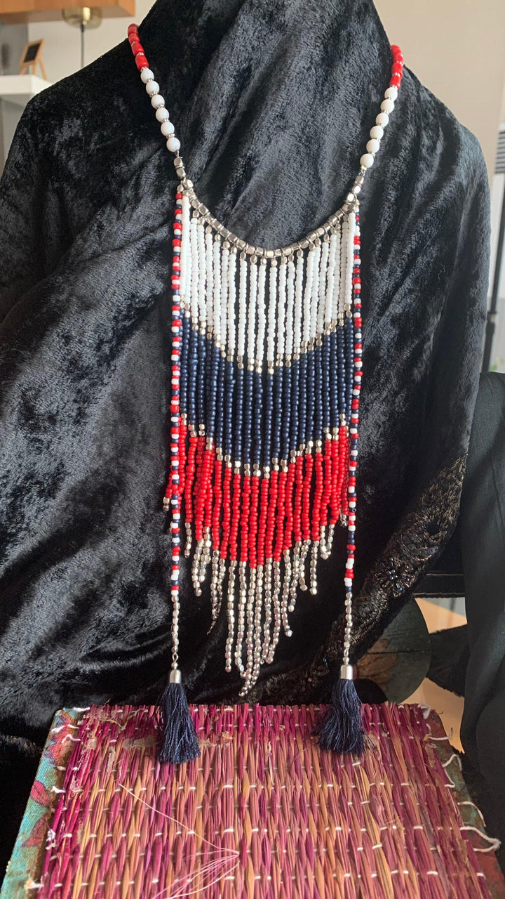 Multi Tasseled Statement Necklace - SHIVKA