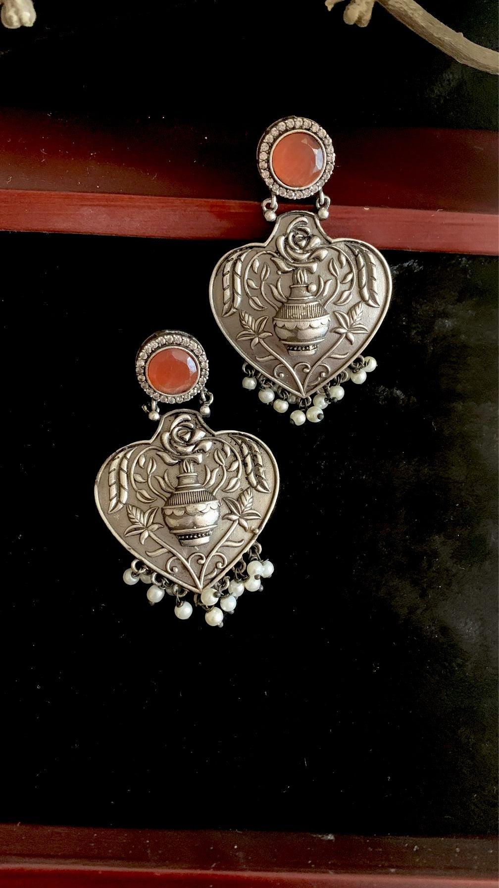 Vintage Stones and Pearls Earrings - SHIVKA