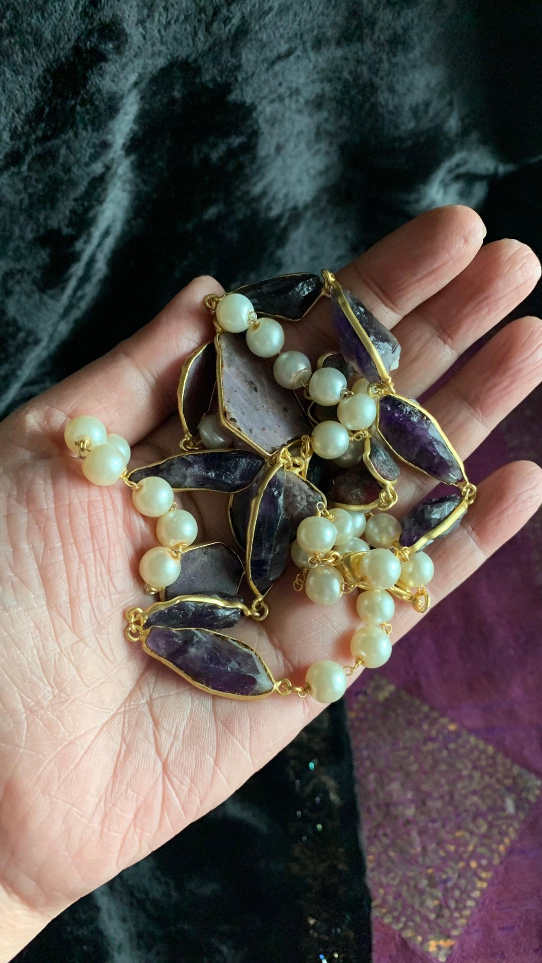 Multi Natural Gemstones and Pearls Long Mala - SHIVKA