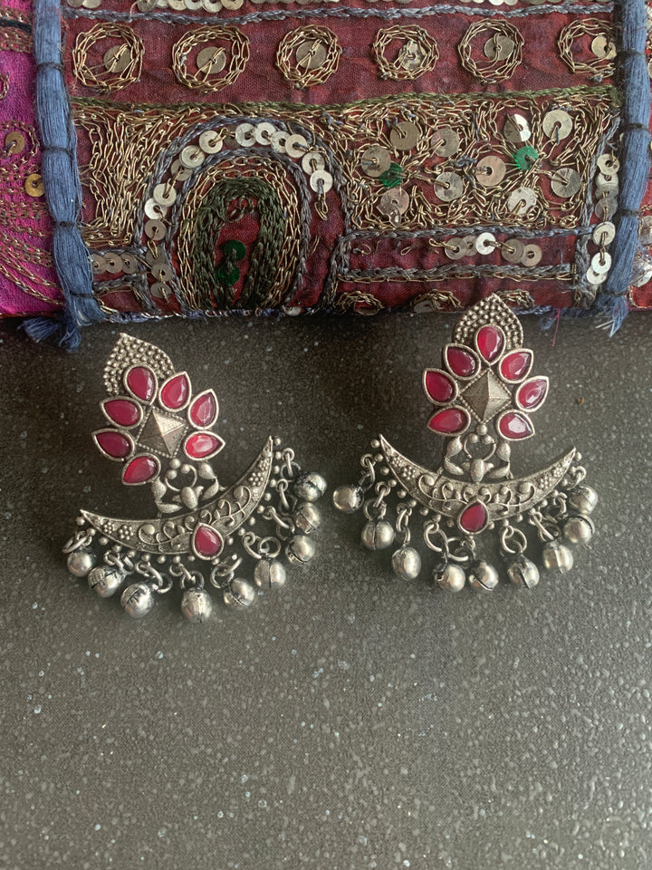 Crescent Antique Ghungroo Stud Earrings