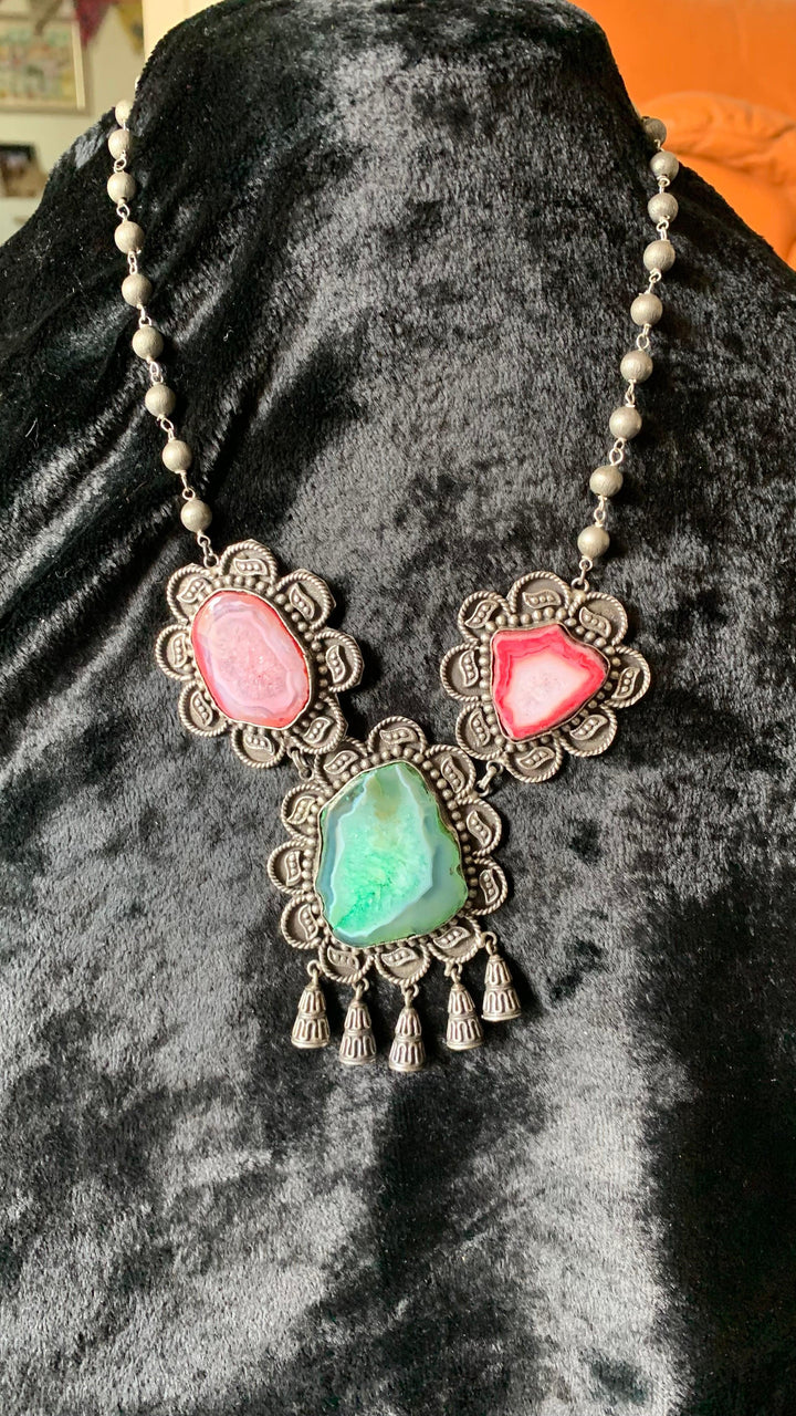 Vintage Raw Gemstones Necklace - SHIVKA