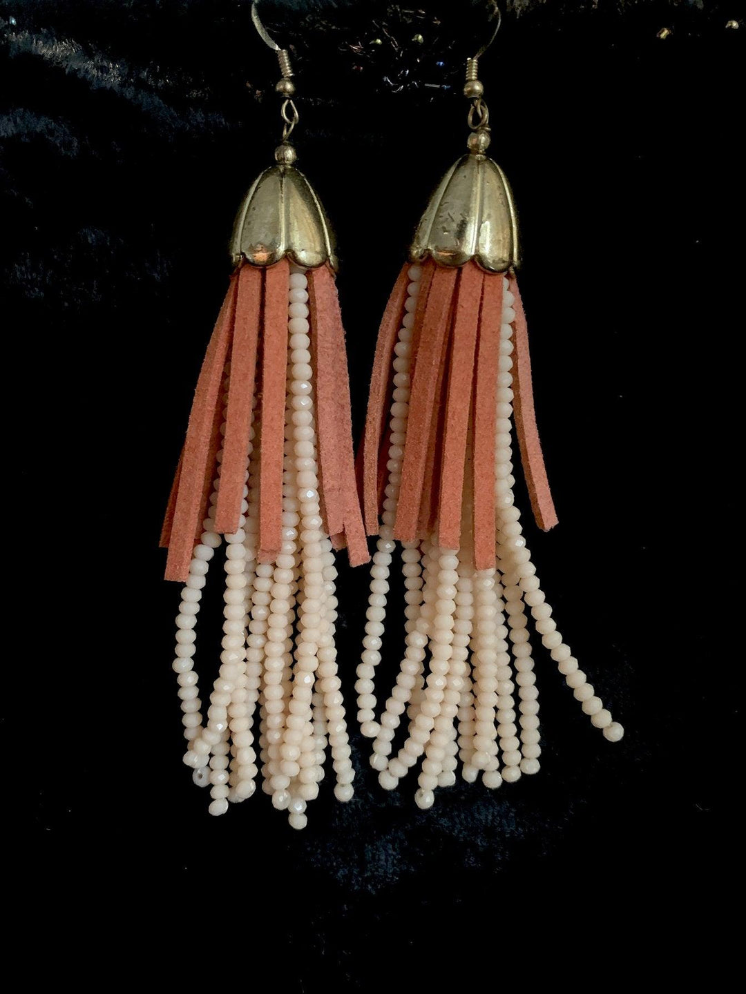 Suede and Beads Earrings - SHIVKA