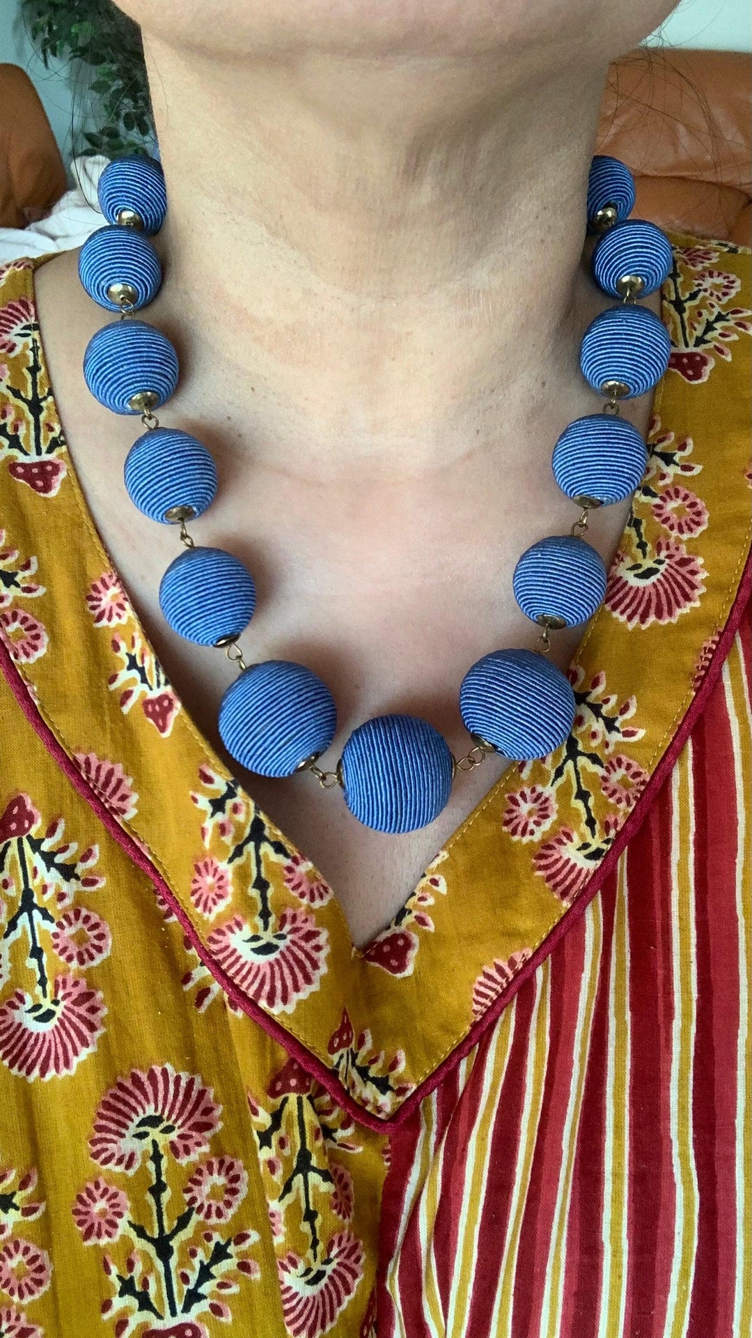 Textured Paper Balls Fashion Necklace - SHIVKA