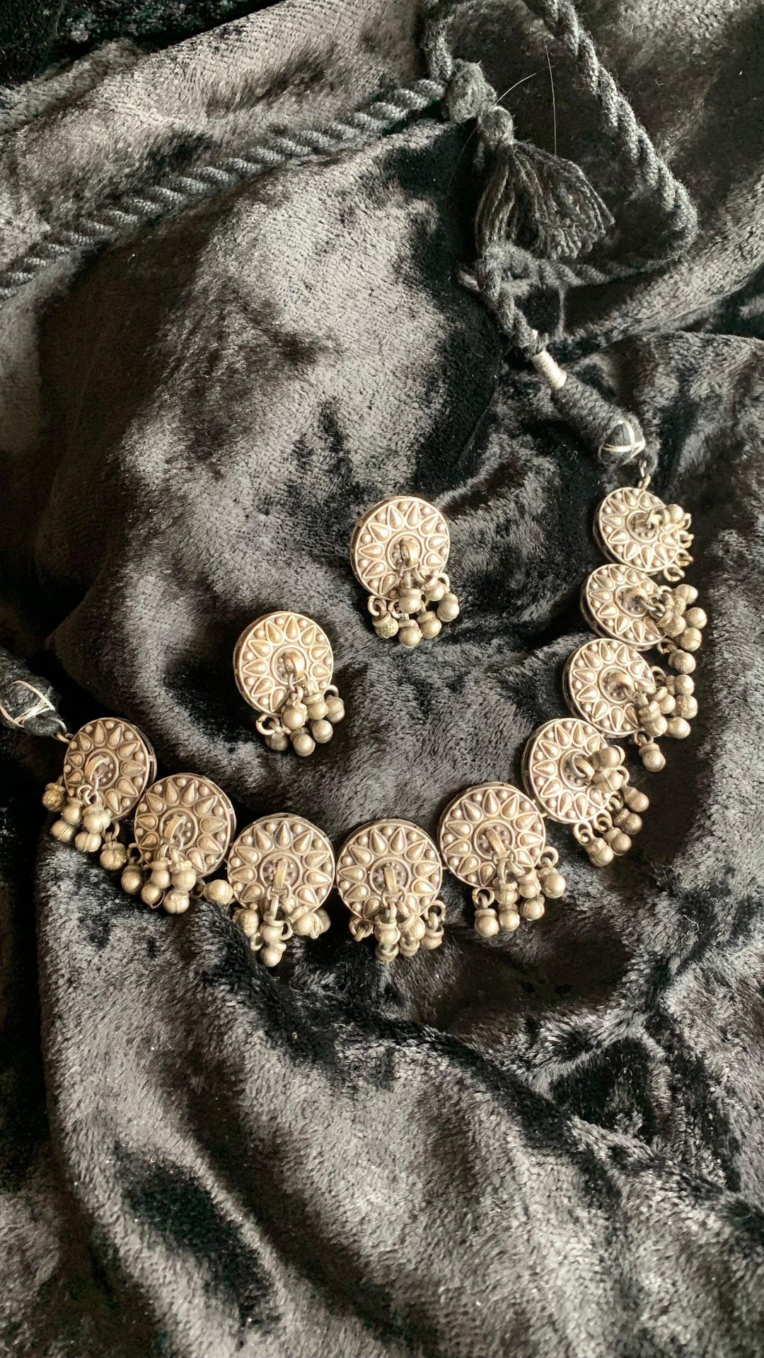 Vintage Ghungroo Necklace with Earrings - SHIVKA