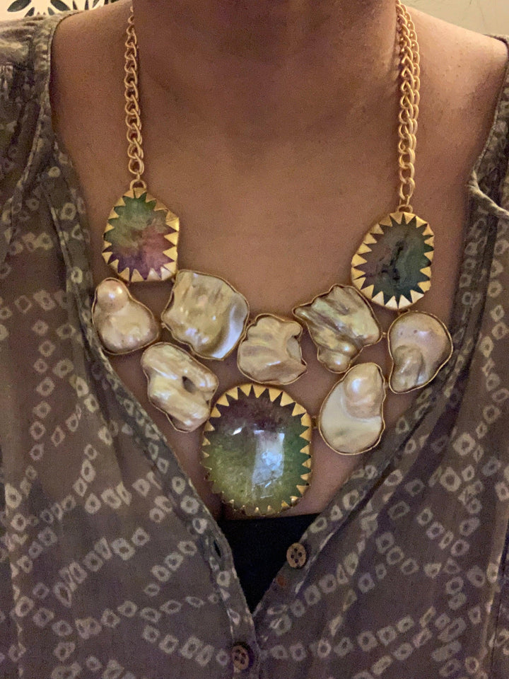 Statement Baroque Pearl Necklace - SHIVKA