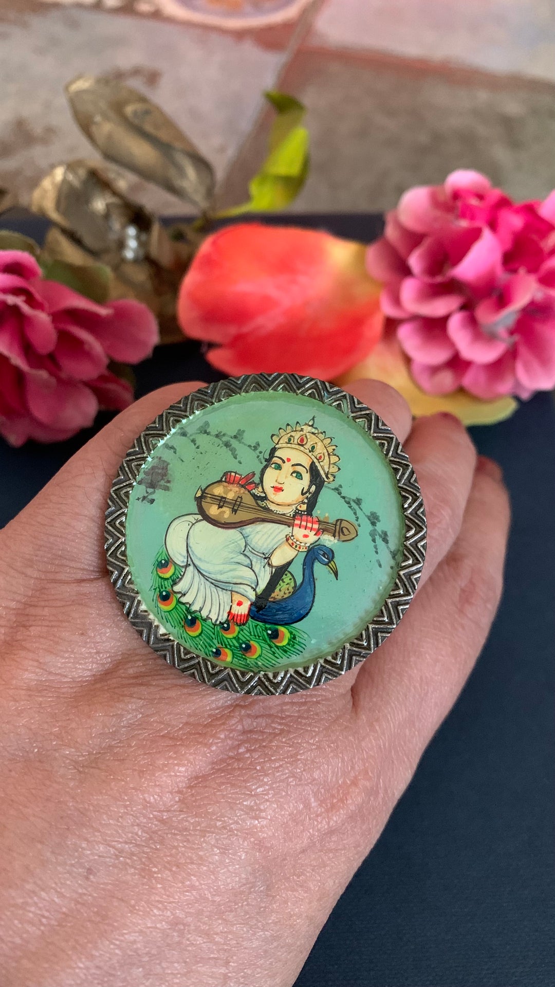 Beautiful hand-painted rings