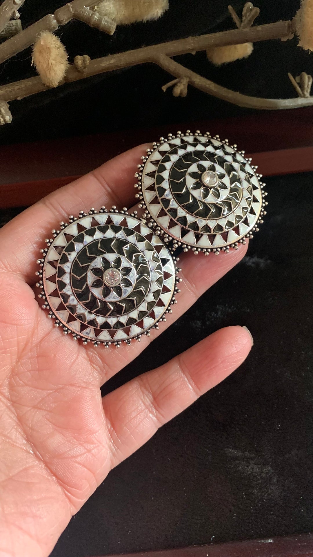 Enamelled Oversized Studs