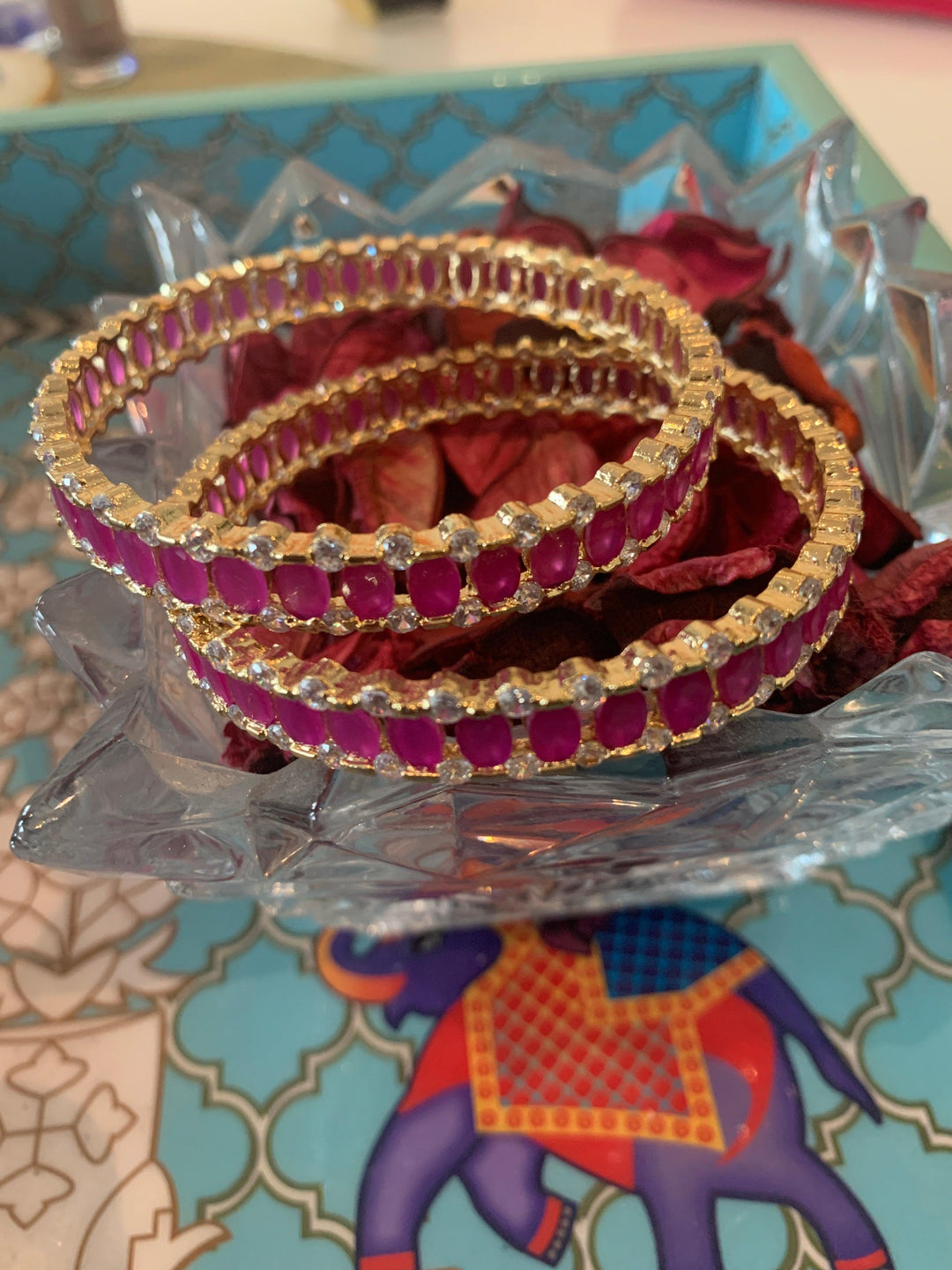 Ruby AD Bangles-set of 2 - SHIVKA