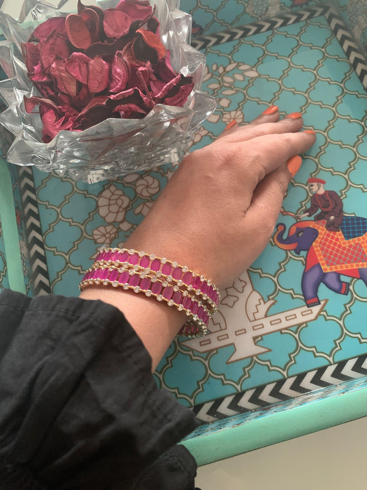 Ruby AD Bangles-set of 2 - SHIVKA
