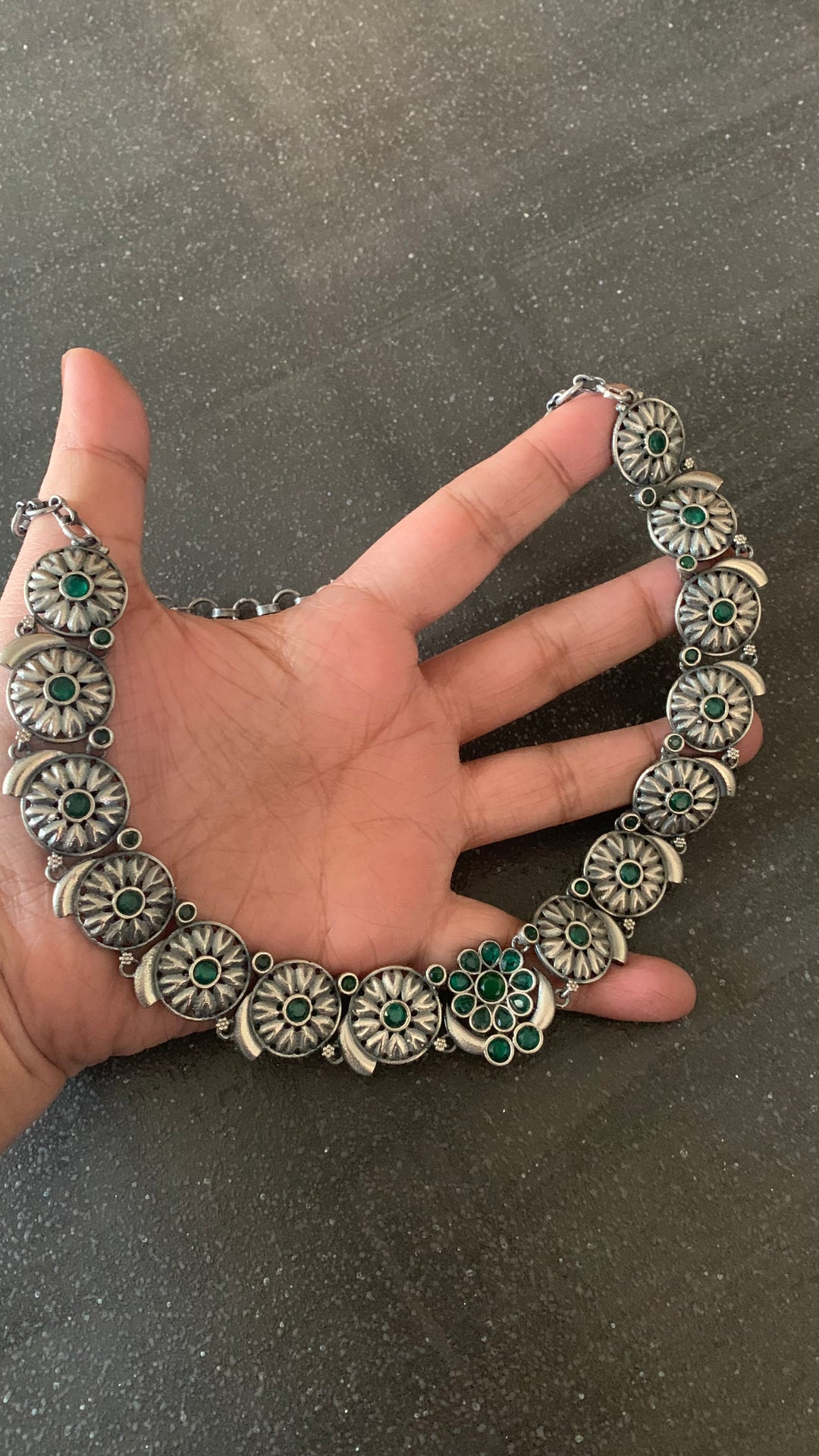 Beautiful Antique Floral Necklace with Studs