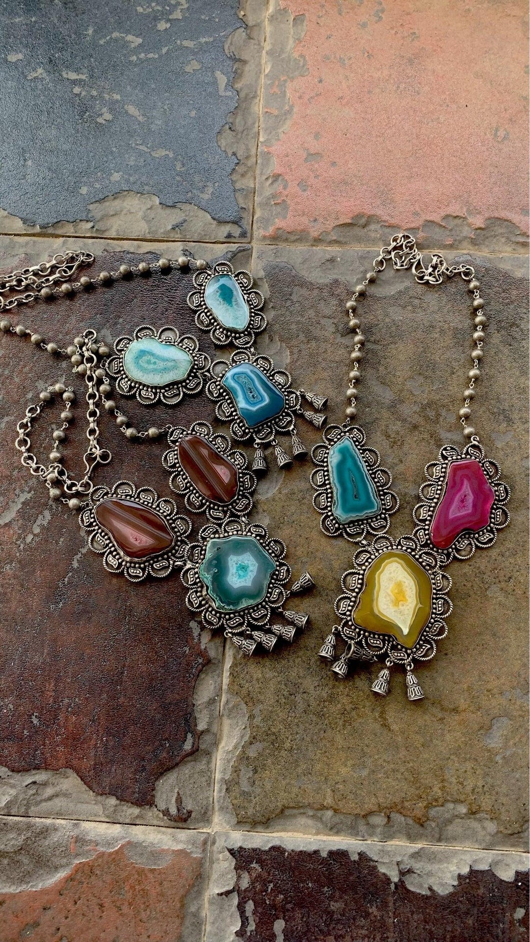 Vintage Raw Gemstones Necklace - SHIVKA