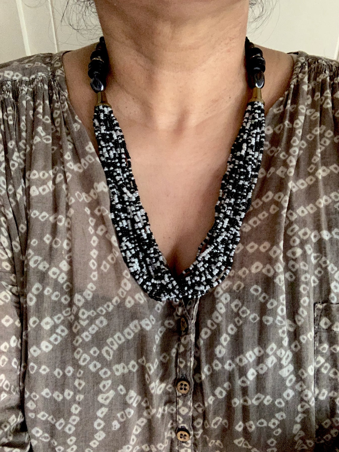 Black and white Beaded Necklace