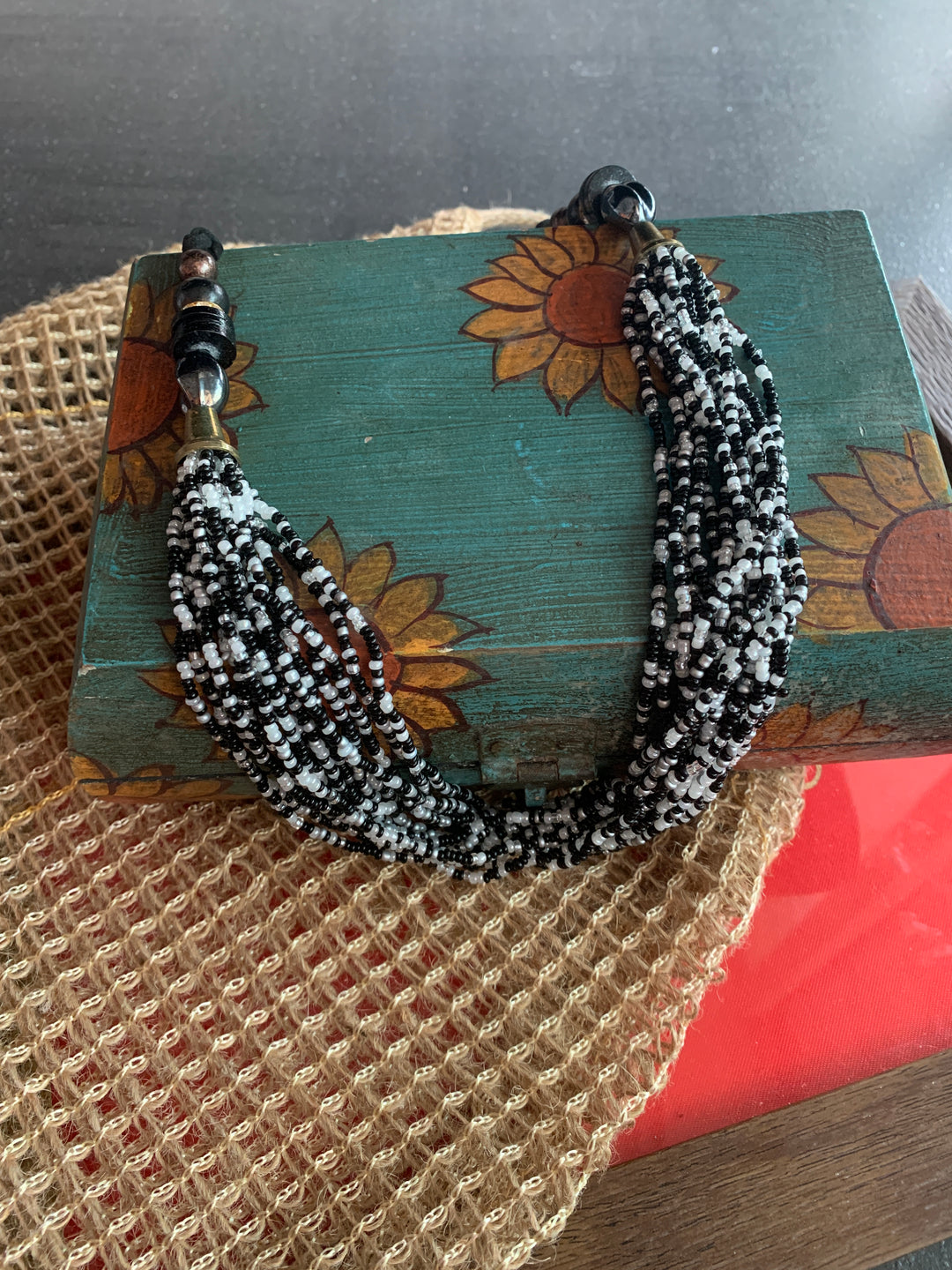 Black and white Beaded Necklace