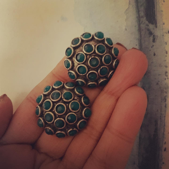 Round Stone Studs - SHIVKA