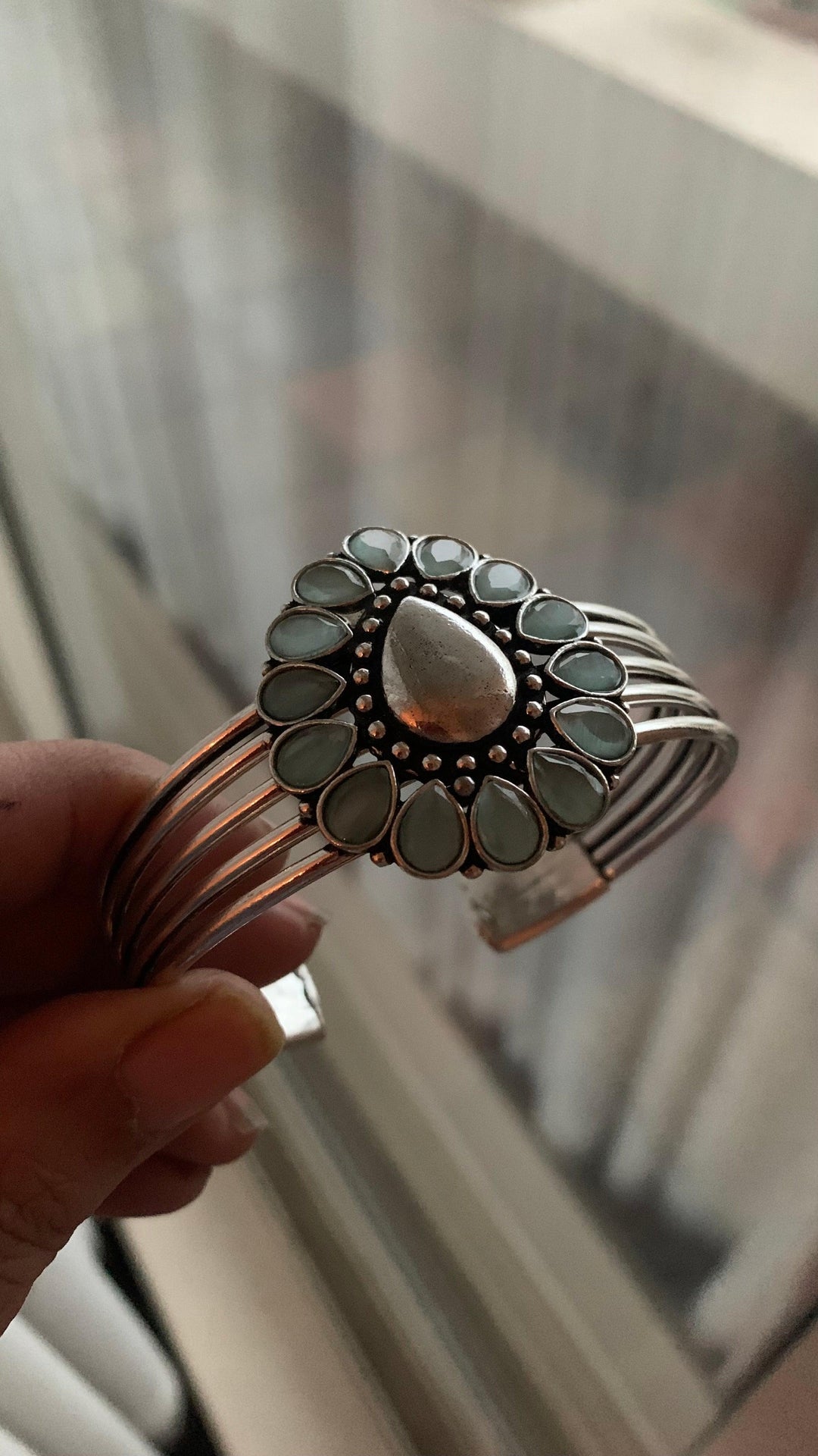 Heart Brooch Cuff Bracelet - SHIVKA