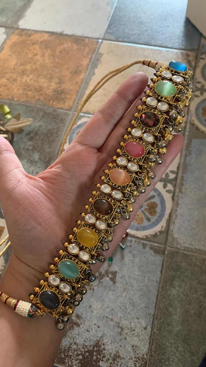 Vintage Kundan Quartz Choker with Earrings - SHIVKA