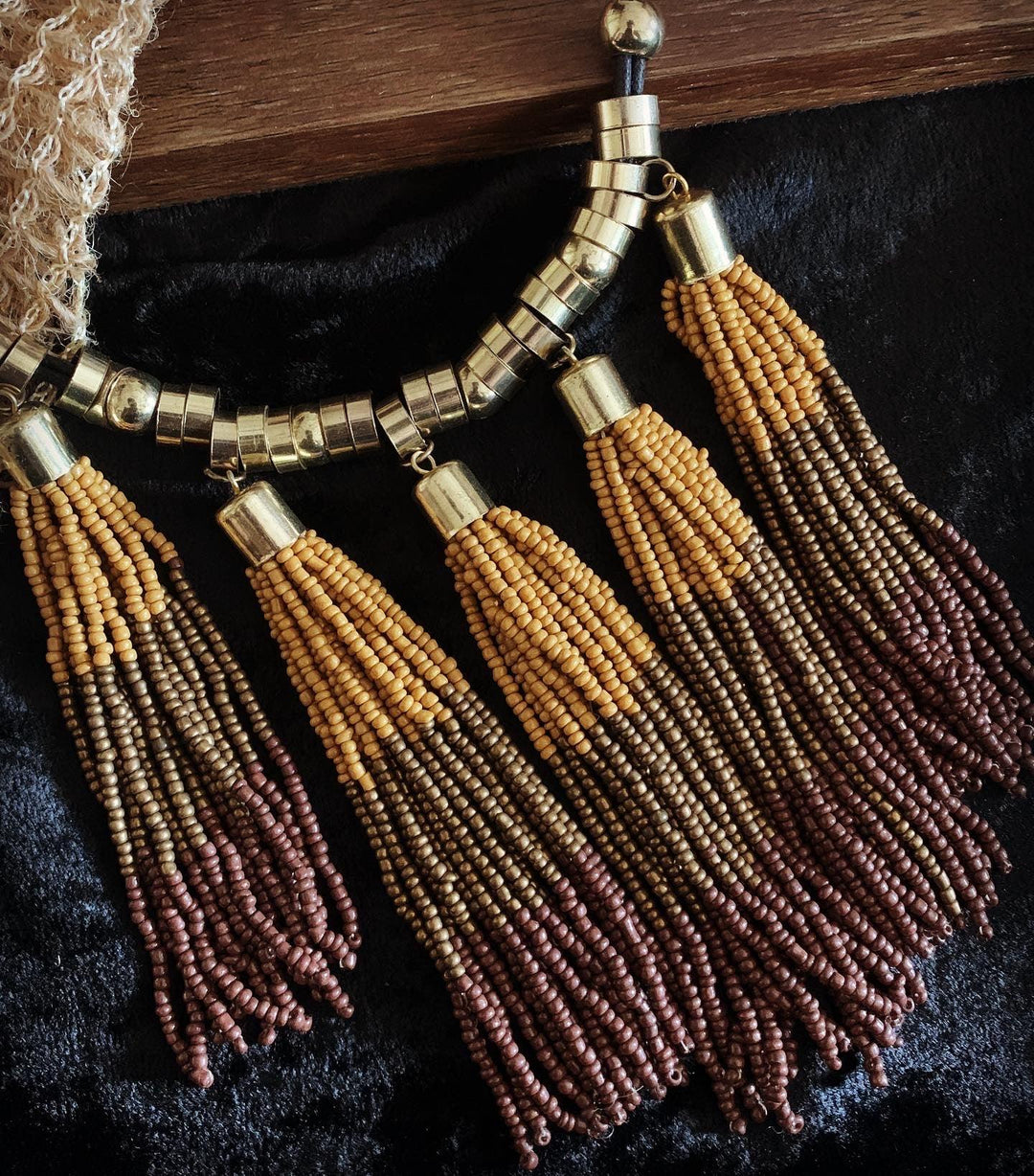 Tasseled Beaded Necklace - SHIVKA