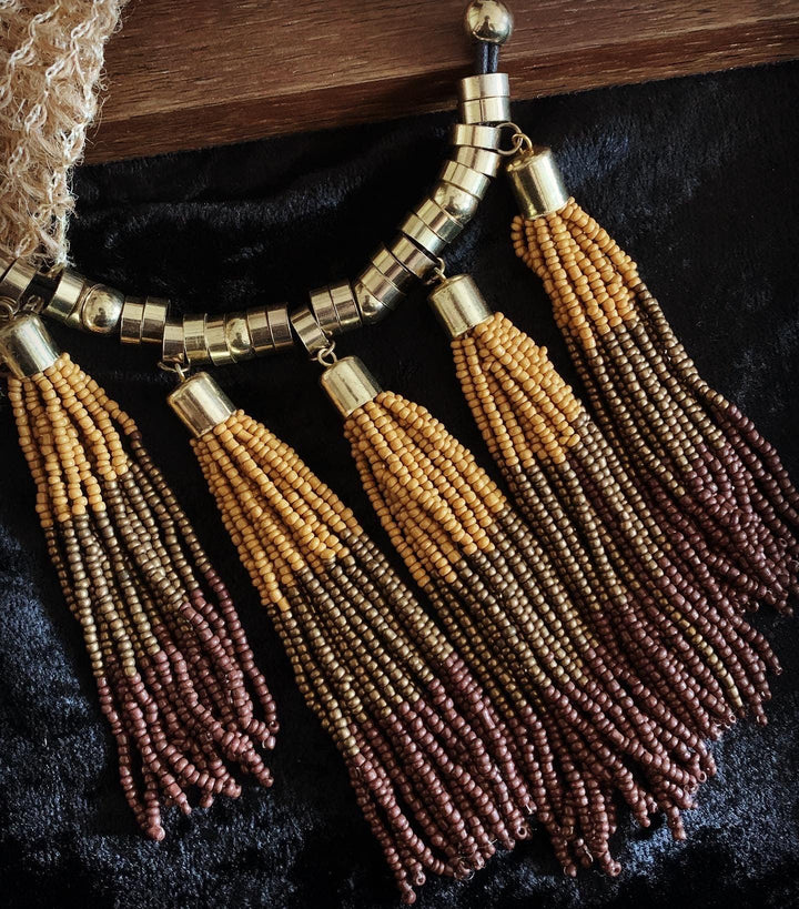 Tasseled Beaded Necklace - SHIVKA