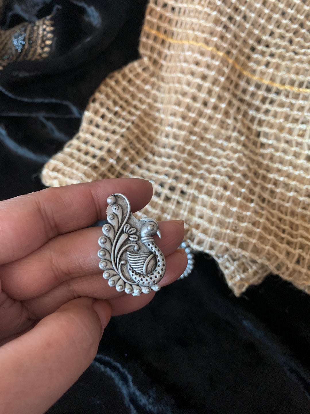 Antique Peacock Studs