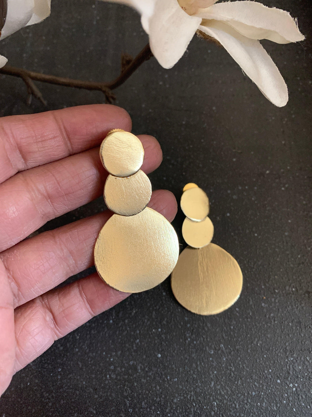 Three Tier Disc Earrings - SHIVKA