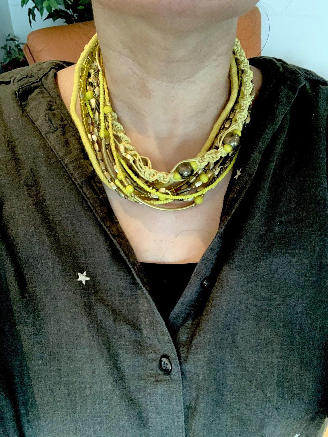 Statement Beaded Necklace - SHIVKA