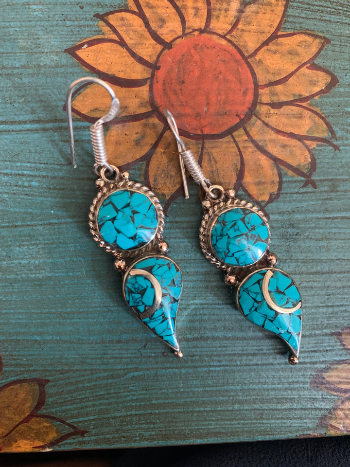 Stylish Turquoise Danglers - SHIVKA