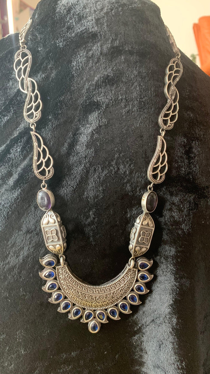 Tribal Long Necklace with Statement Jhumkas - SHIVKA