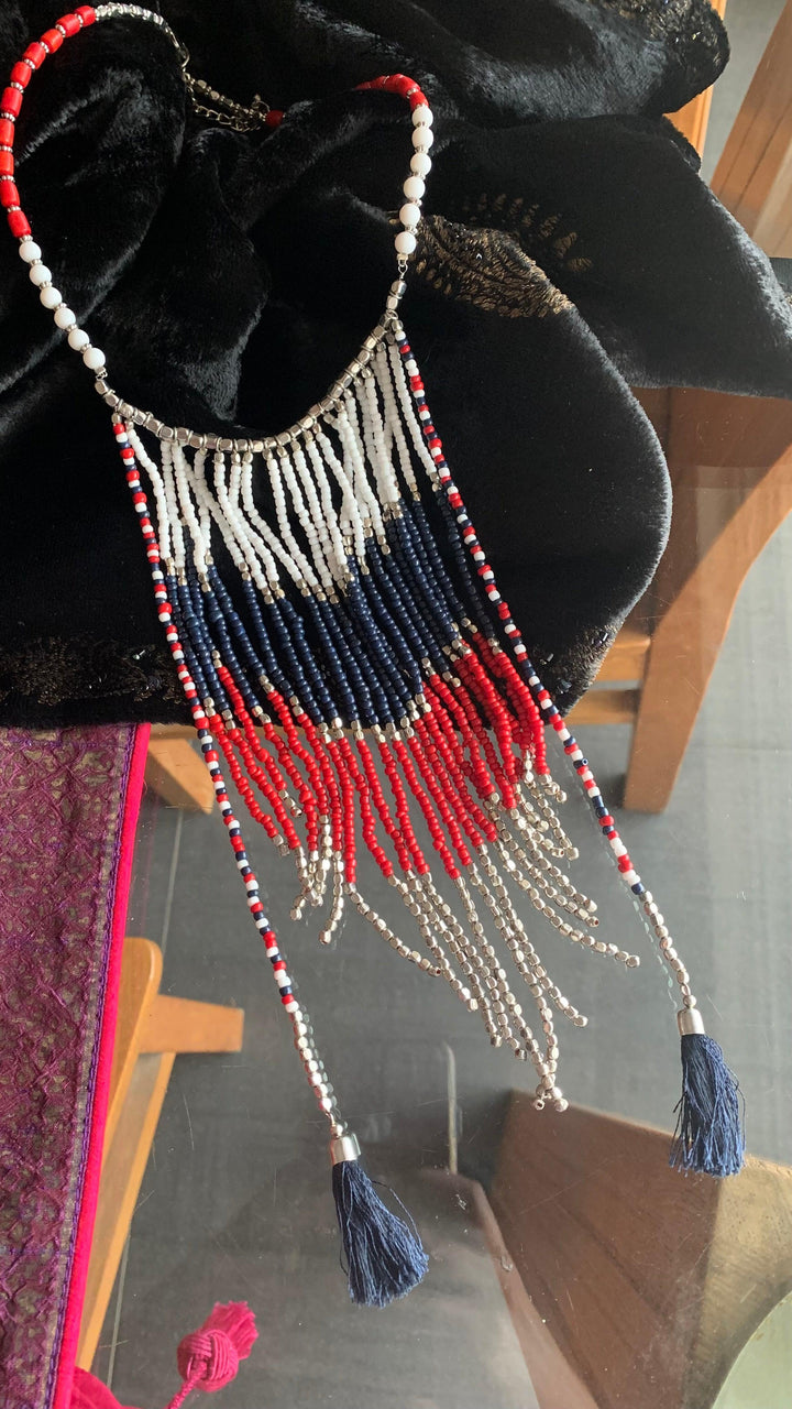 Multi Tasseled Statement Necklace - SHIVKA