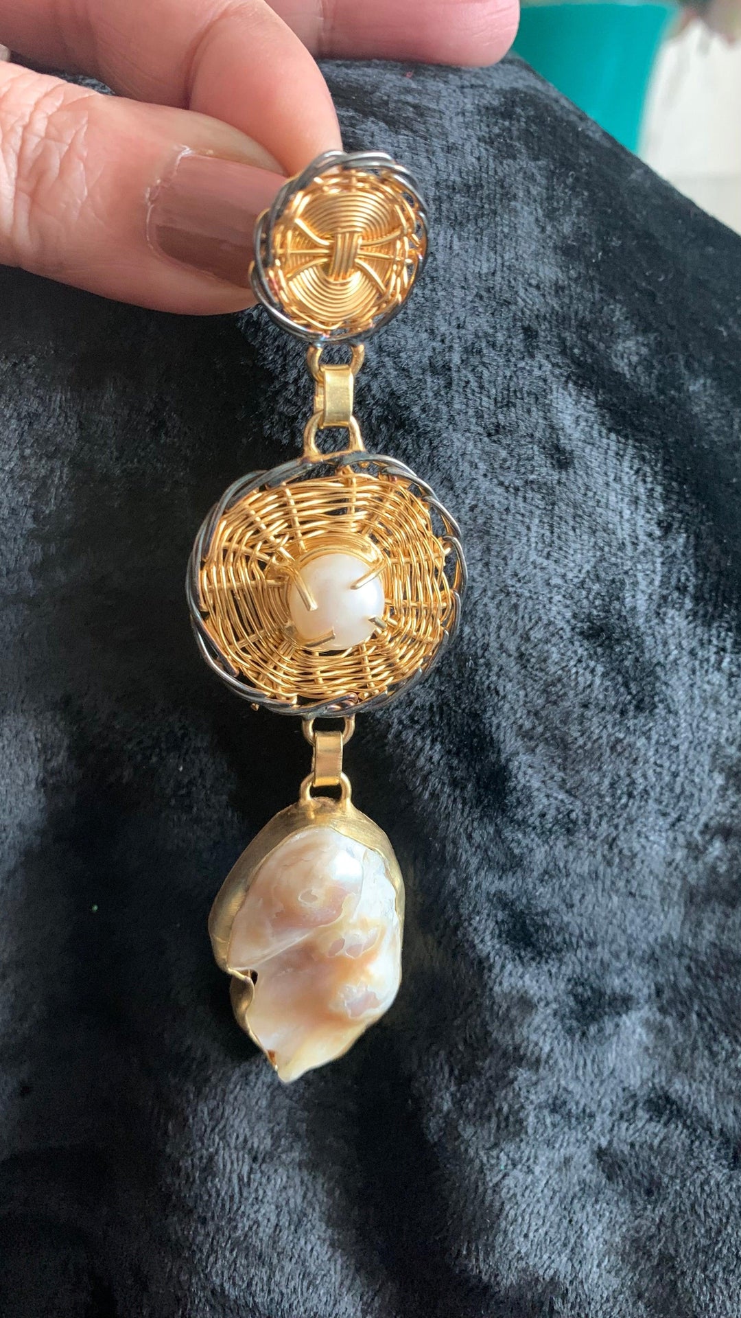 Statement Baroque Mesh Danglers - SHIVKA