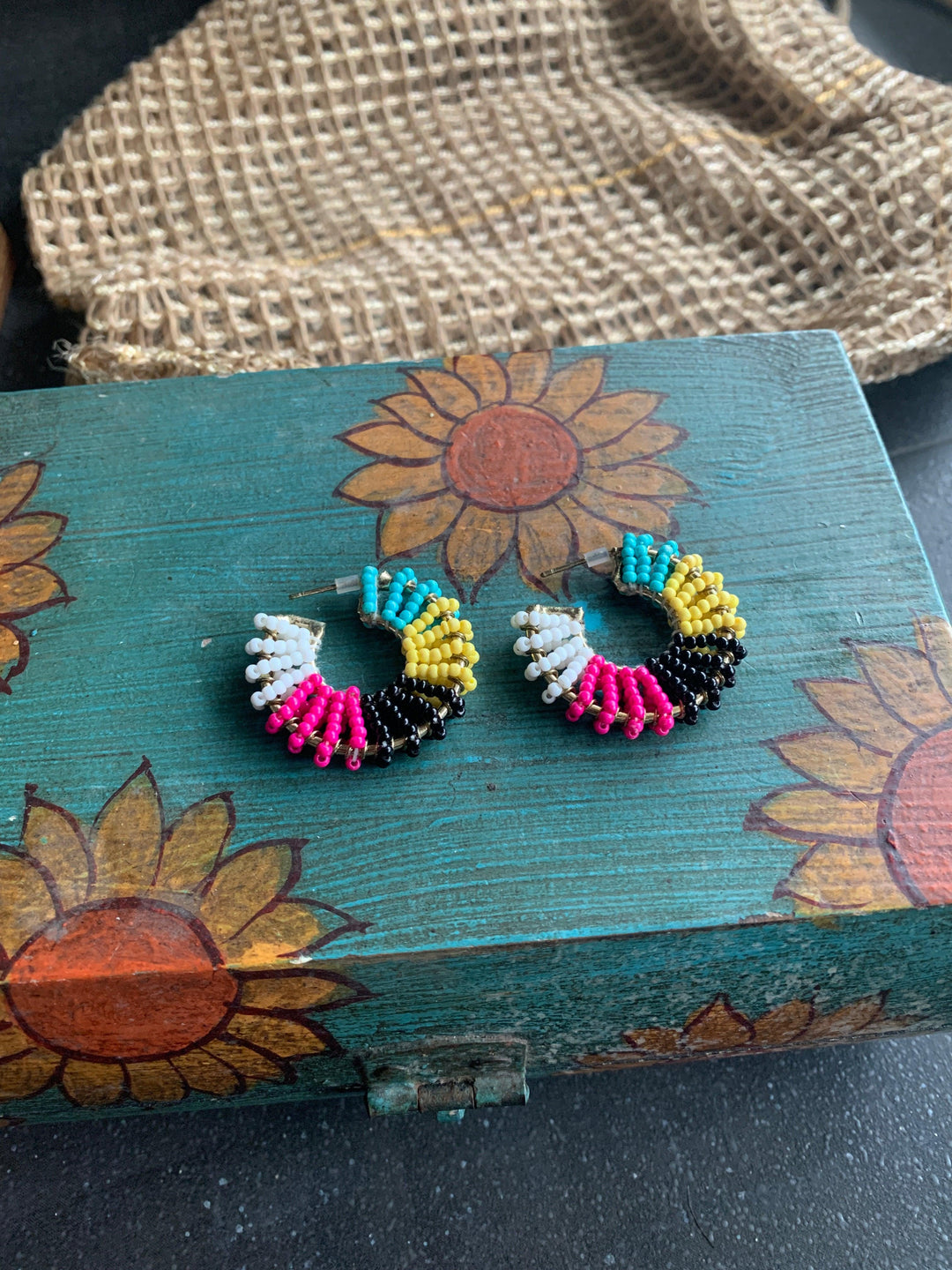 Pretty Beaded Hoops - SHIVKA