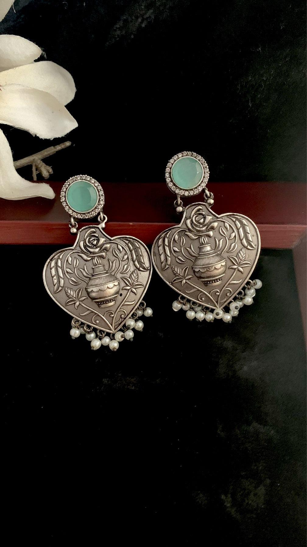 Vintage Stones and Pearls Earrings - SHIVKA