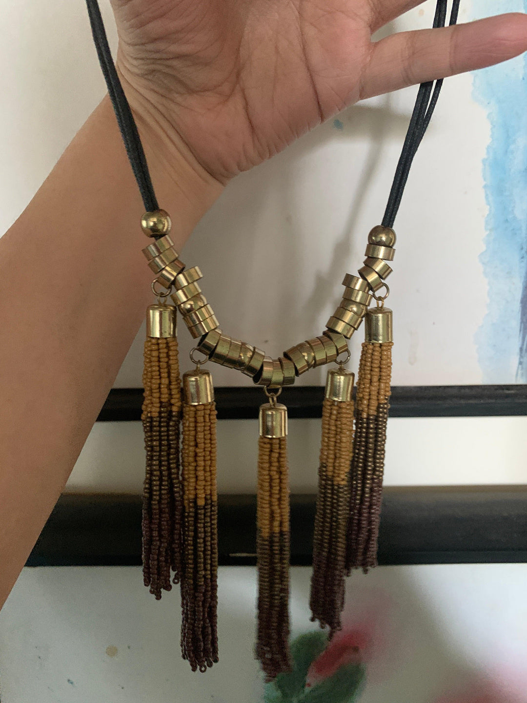 Tasseled Beaded Necklace - SHIVKA