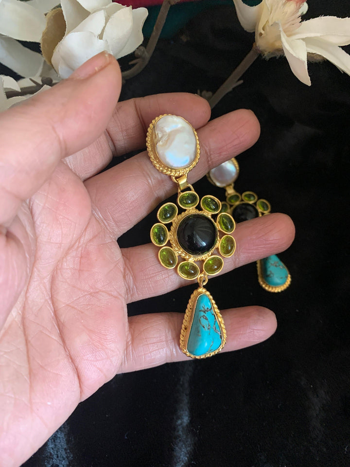 Scintillating Gemstones Earrings - SHIVKA