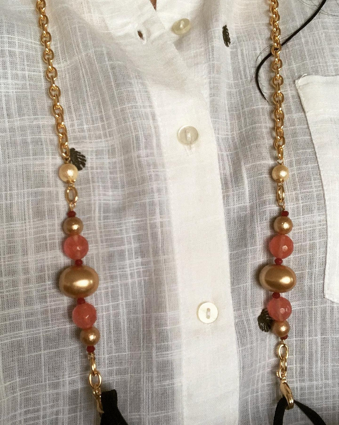 Stylish Natural Beads Mask chain - SHIVKA