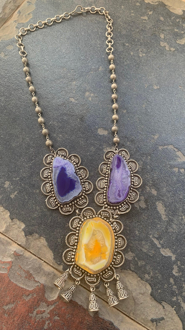 Vintage Raw Gemstones Necklace - SHIVKA