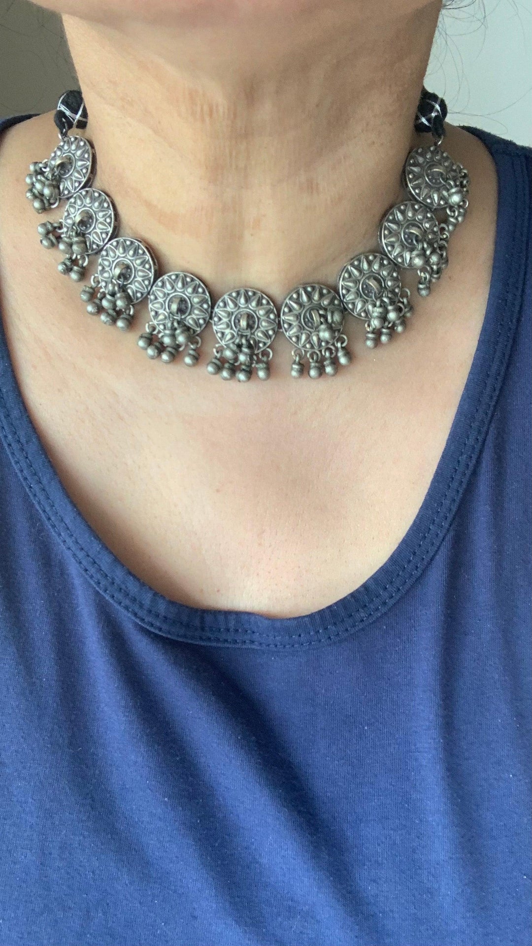 Vintage Ghungroo Necklace with Earrings - SHIVKA