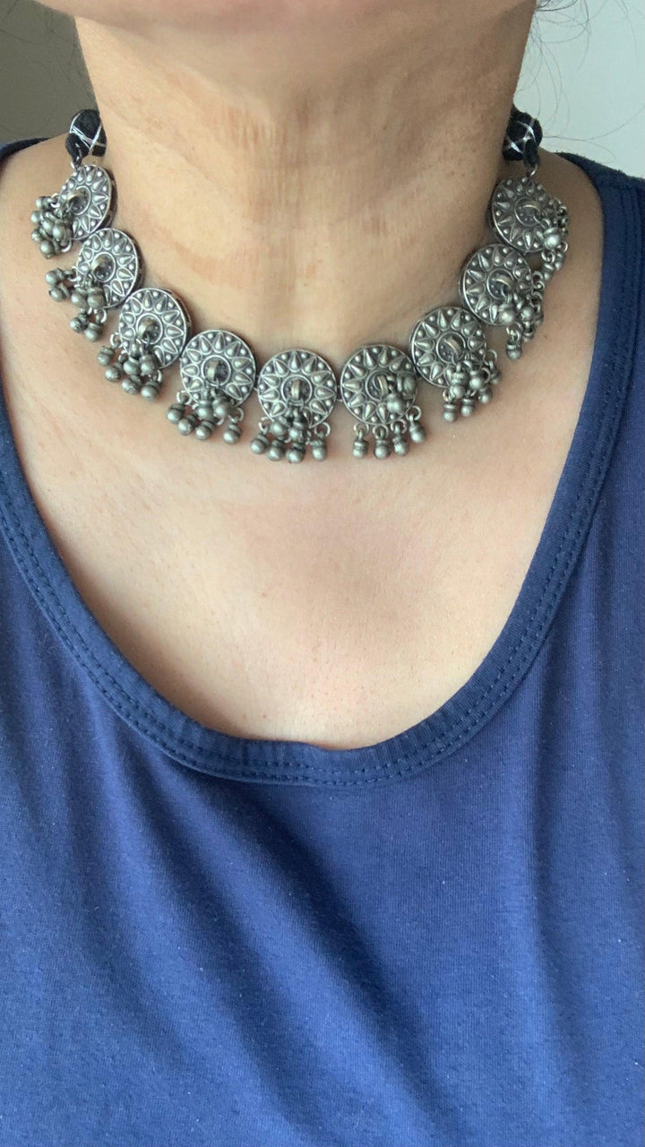 Vintage Ghungroo Necklace with Earrings - SHIVKA