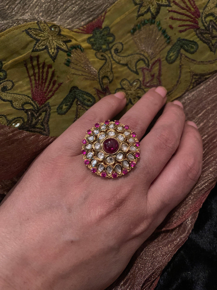 Ruby Kundan Ring - SHIVKA