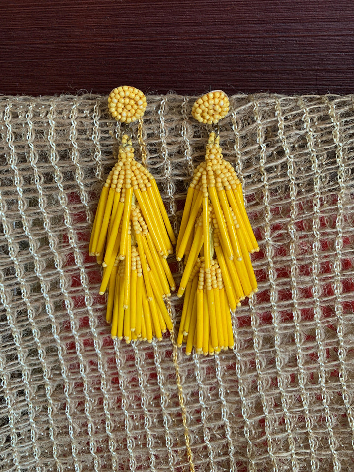 Tasseled Beaded Earrings - SHIVKA